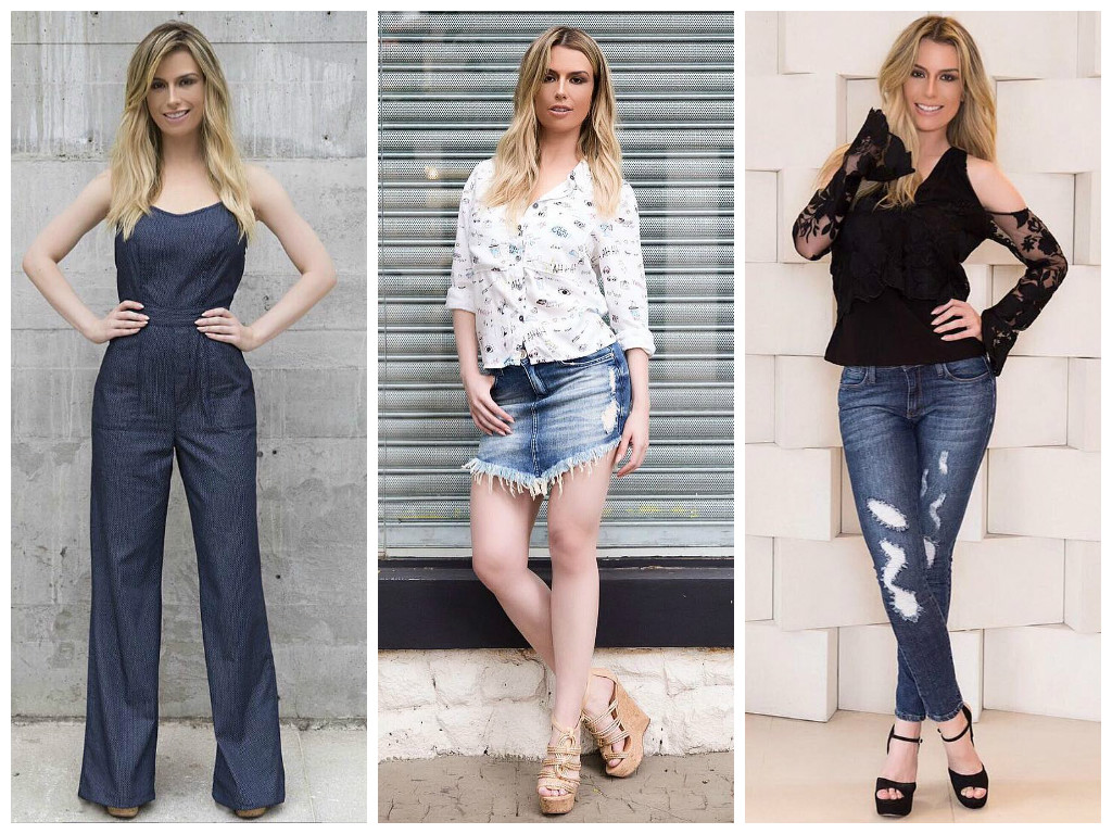 Fernanda Keulla aposta em peças jeans (Fotos: Instagram/Reprodução)
