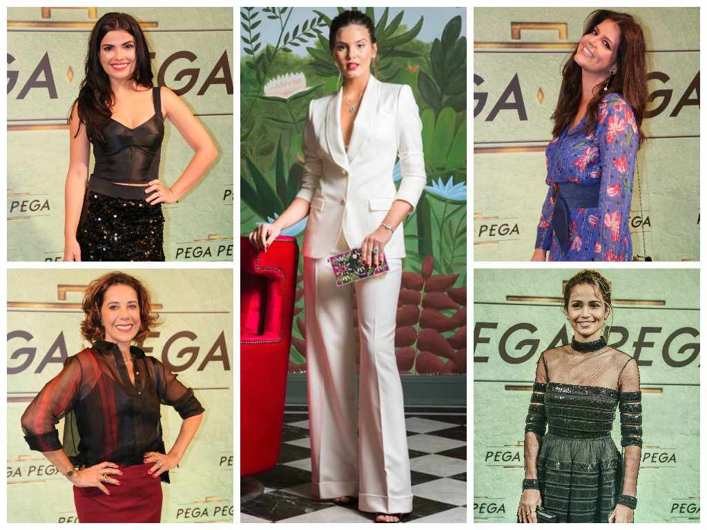 Looks das atrizes no lançamento da novela (Fotos: TV Globo/Divulgação - AgNews)
