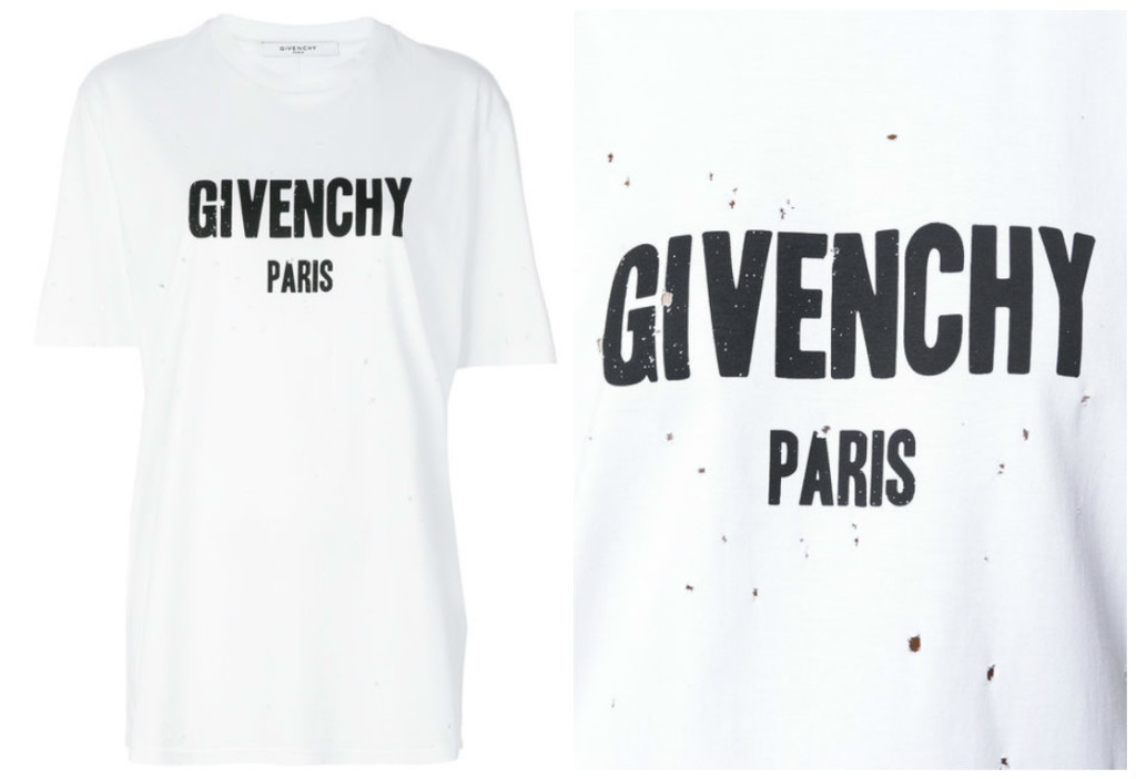 Camiseta podrinha da Givenchy: R$ 2.540 na Farfetch (Fotos: Reprodução/Farfetch)