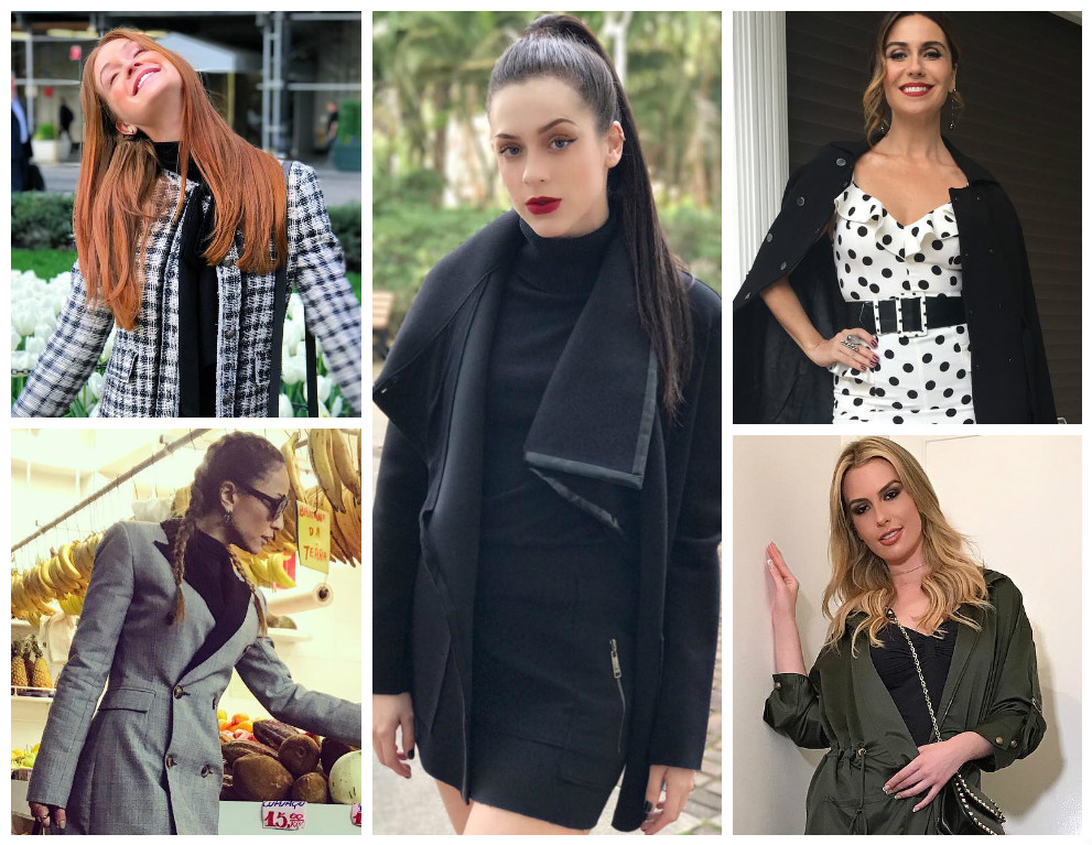 Famosas mostram vários tipos de casacos (Fotos: Reprodução/Instagram)