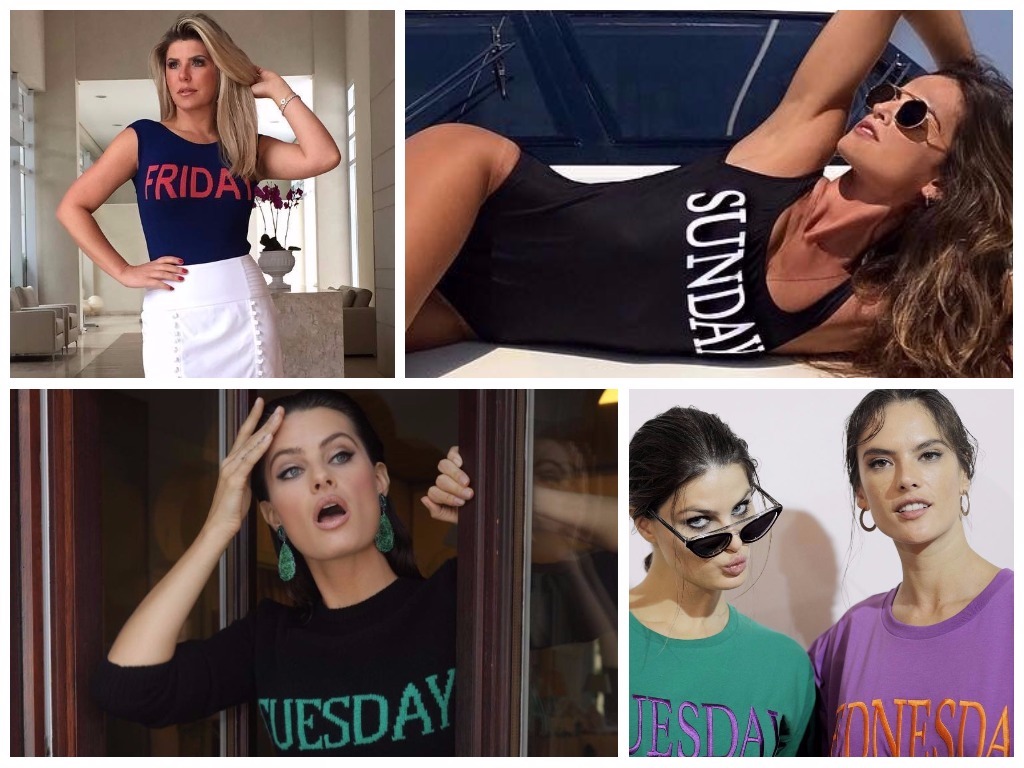 Famosas apostam em roupas com dias da semana (Fotos: Instagram/Reprodução)