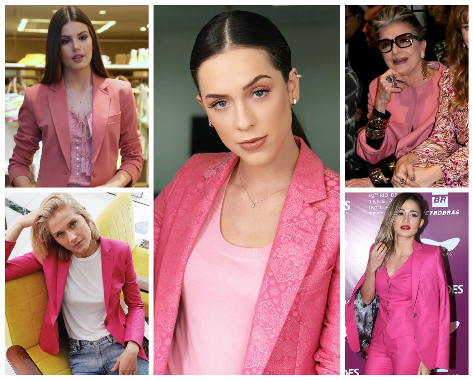 Famosas com blazer rosa (Fotos: AgNews/Divulgação/Reprodução)