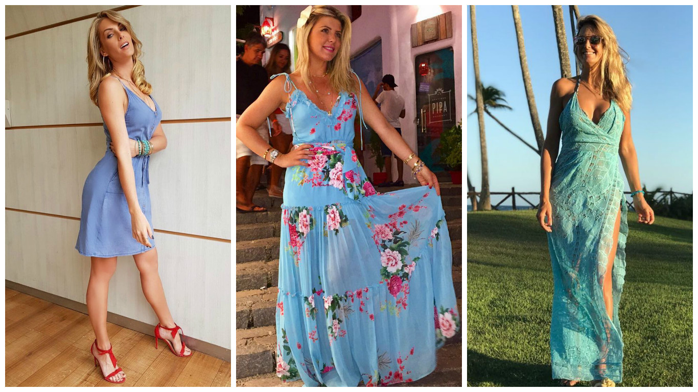 Ana Hickmann, Íris Stefanelli e Ticiane Pinheiro apostam em vestidos azuis (Fotos: 