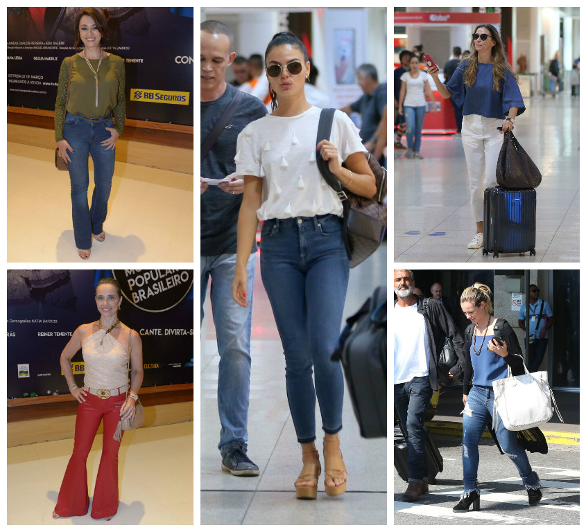 Os vários modelos de calças das famosas (Fotos: AgNews)