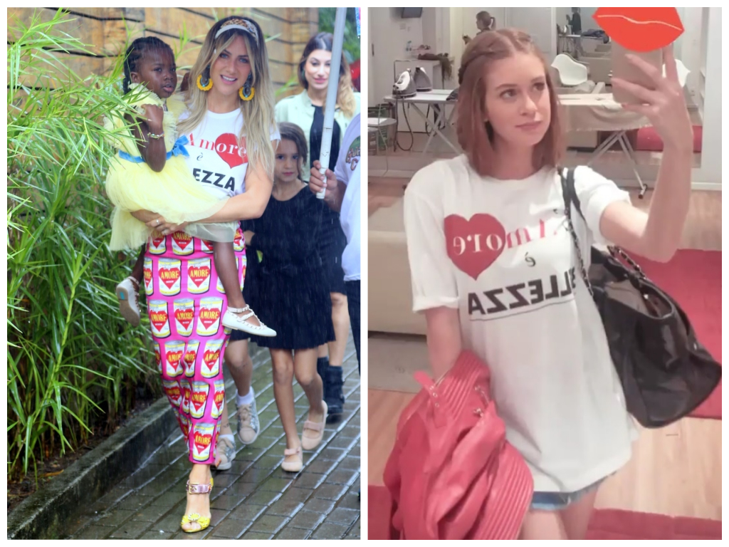 Giovanna Ewbank e Marina Ruy Barbosa vestem camiseta igual (Fotos: Anderson Borde/AgNews - @marinaruybarbosa/Instagram/Reprodução)