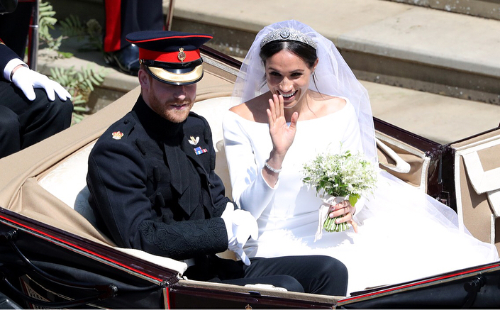 Príncipe Harry e Meghan Markle após a cerimônia de casamento (Foto: Kensignton Palace/Reprodução/Instagram)