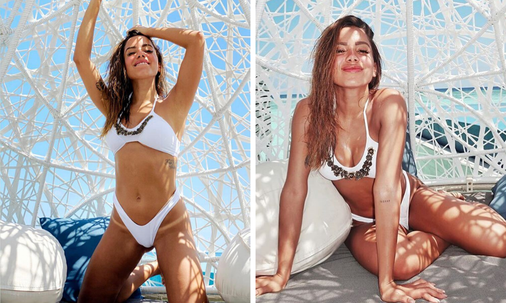 Anitta mostra 3 tendências nas peças de Amir Slama: biquíni asa-delta, top com colar e branco (Foto: Reprodução/Instagram)