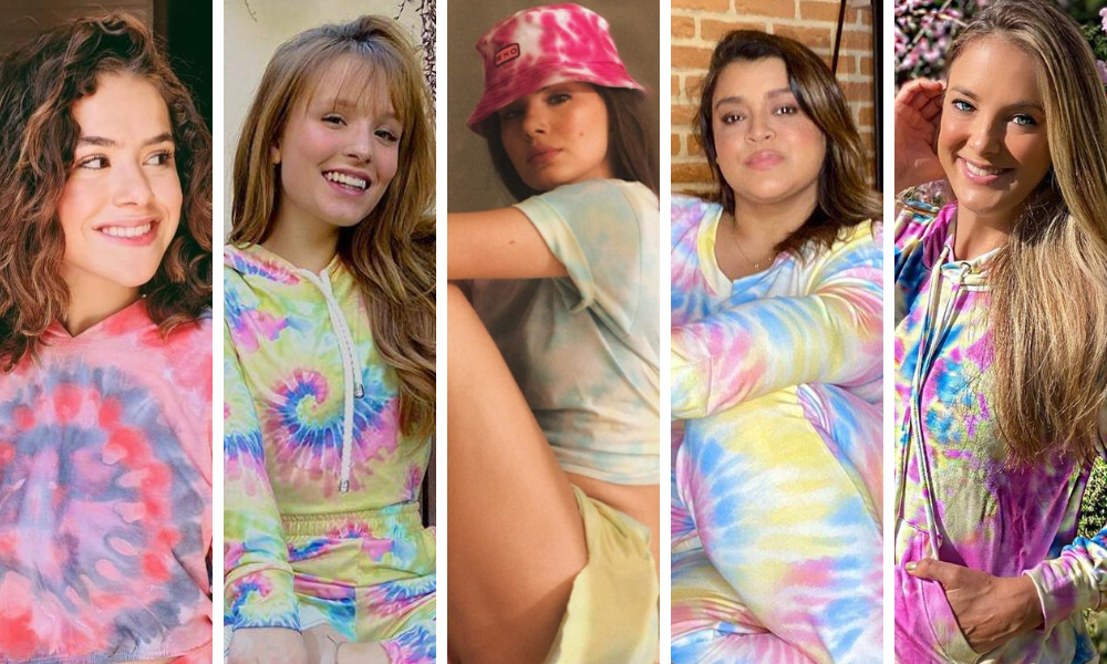 Maisa, Larissa, Camila, Preta e Tici de moletom tie-dye (Foto: Reprodução/Instagram)