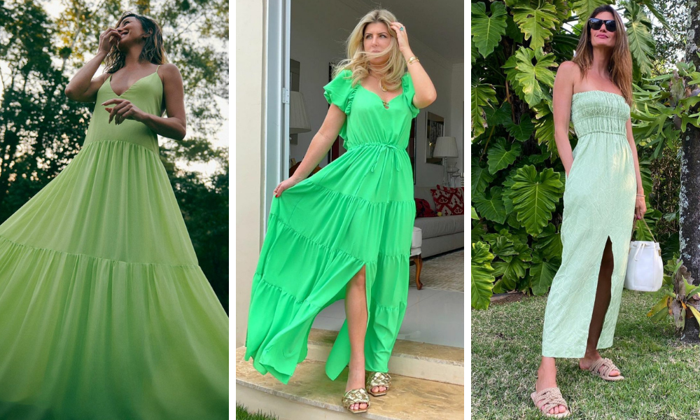 Famosas de vestido verde longo (Fotos: Instagram/Reprodução)