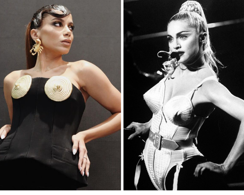 Anita e Madonna com o famoso top (Fotos: Instagram/Reprodução)