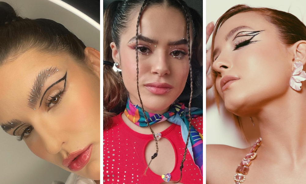 Maquiagem com strass das famosas (Fotos: Instagram/Reprodução)