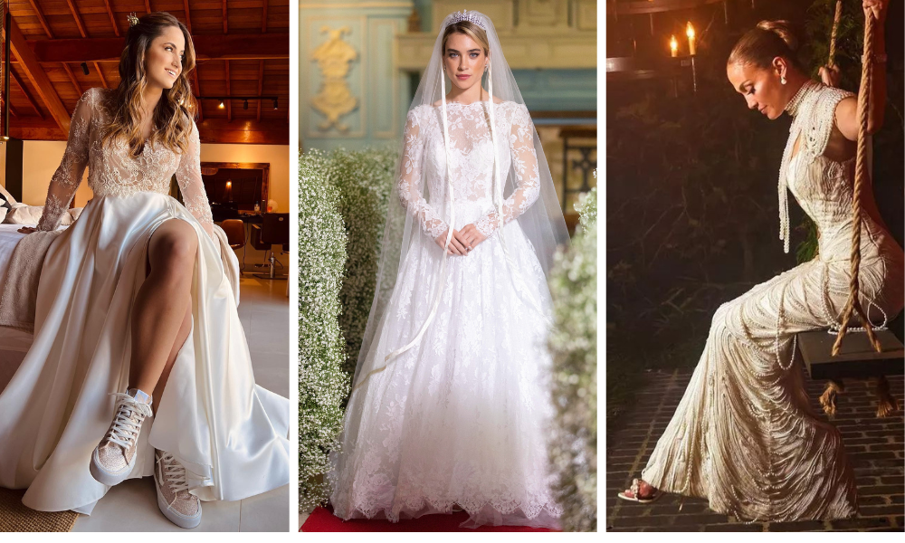 Vestidos de noiva lideram ranking das mais lidas (Fotos: Reprodução/Instagram/Divulgação/Rede Globo)