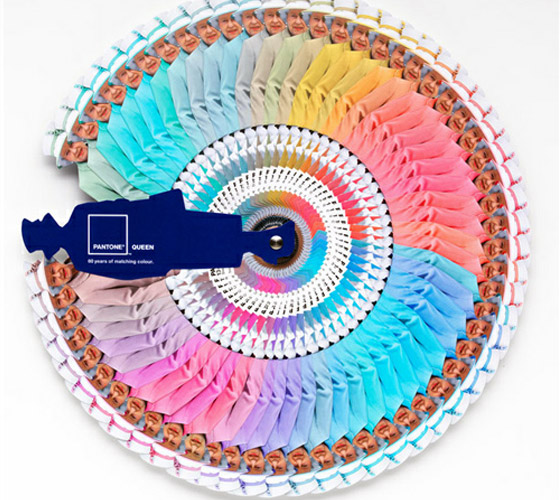 Cartela Pantone com as cores usadas pela rainha (Reprodução)