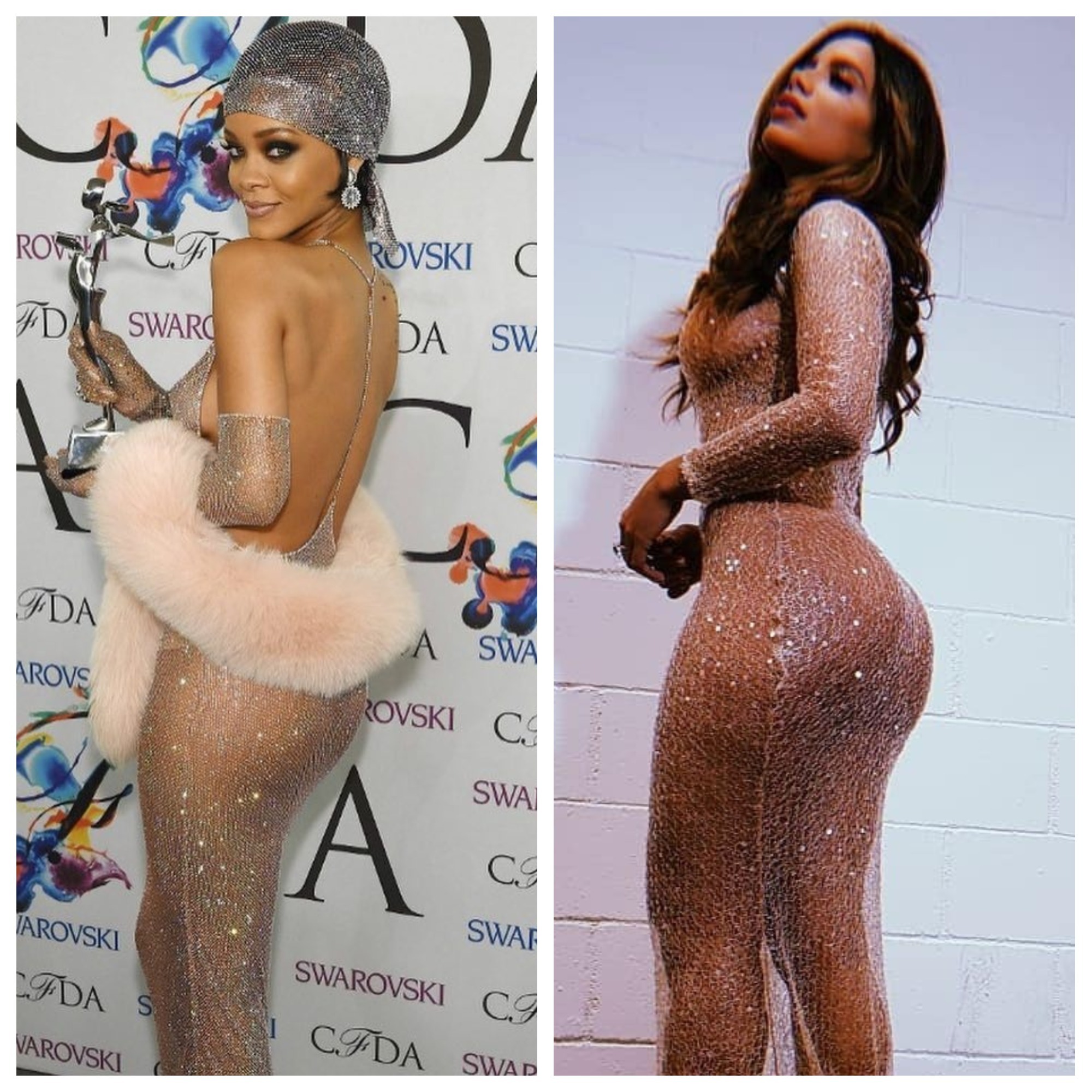 Rihanna em 2014 e Anitta em 2018 (Fotos: Reprodução/Instagram)